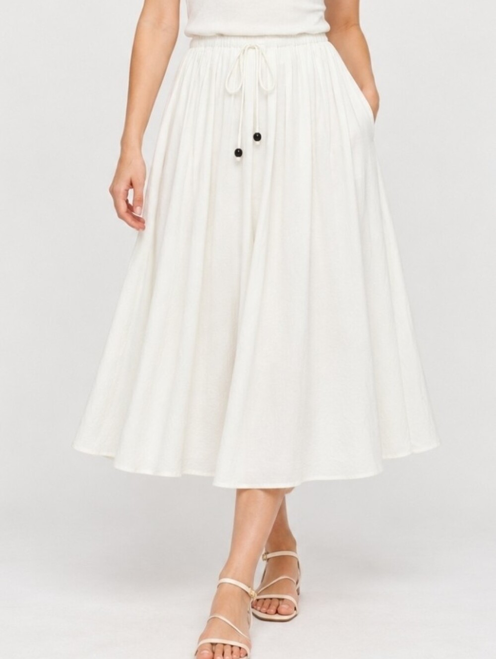 NWT VINCE CAMUTO IVORY MIDI SKIRT SZ 14